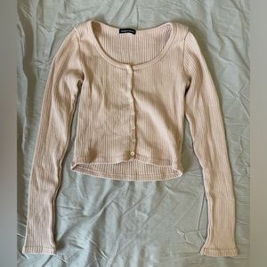 Brandy Melville pink long sleeve button up